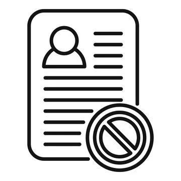 Remove user data icon outline vector. Delete service Stock Illustration