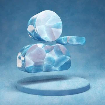 Remove User icon. Cracked blue Ice Remove User symbol on blue snow podium. Ilustração Stock
