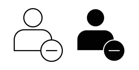 Remove user icon symbol, outline icons Stock Illustration