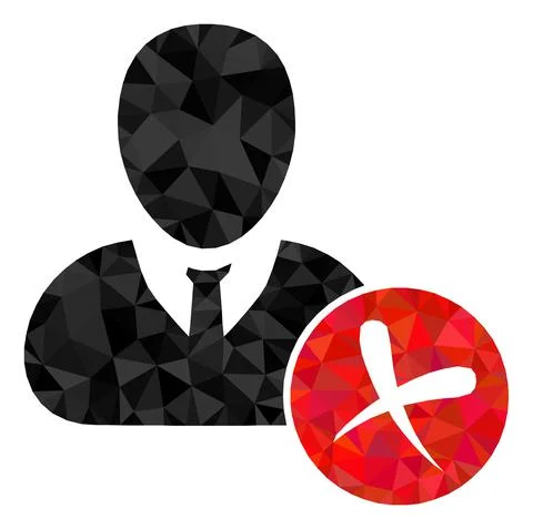 Remove User Lowpoly Icon Stock Illustration