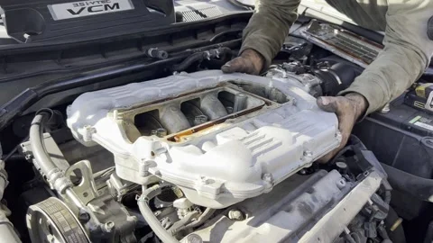 Remove Valve Cover Fixing Car Stock Footage 225810070