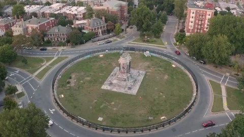 Removed General E Lee statue pillar with graffiti Richmond Virginia 4 Stock Footage 163556844