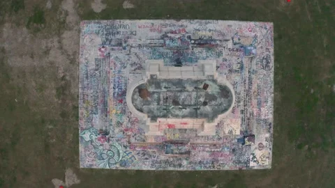 Removed General E Lee statue pillar with graffiti Richmond Virginia 3 Stock Footage 163556891