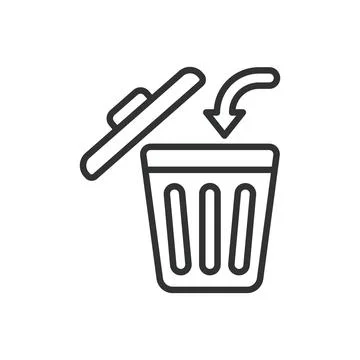 Removed, icon in line design. Remove, deleted, erased, removed item, discarded Illustrazione stock