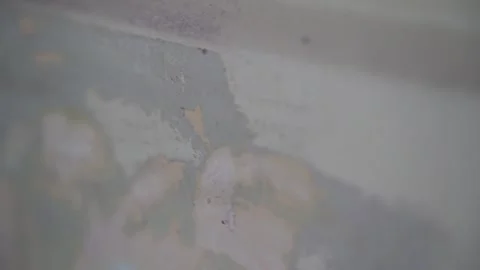 Removed plaster paint from wall Stock Footage 161165988