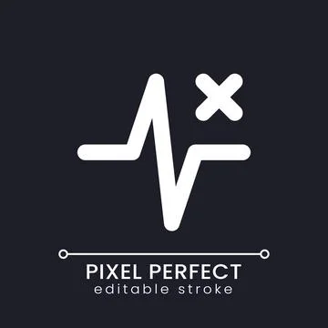 Removed pulse animation pixel perfect white linear ui icon for dark theme Stock Illustration
