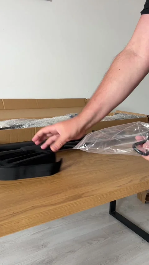 Removing Accessories from Pull-Up Bar Box Stock Footage 311017524