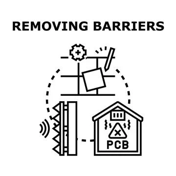 Removing barriers and problems overcoming challenges concept 스톡 일러스트