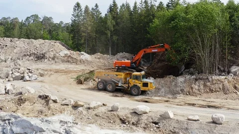 Removing boulder Stock Footage 110629692