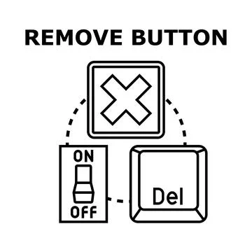 Removing button options for user interface design Stock Illustration