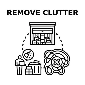 Removing clutter, organizing, and decluttering concept vector Stock Illustration