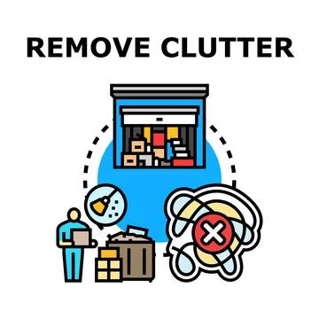 Removing clutter, organizing, and decluttering concept vector Stock Illustration