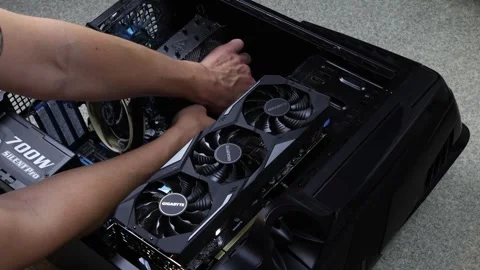 Removing computer parts from old computer case, timelapse Stock Footage 318984019