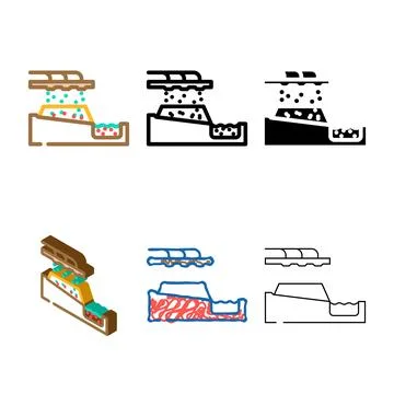 Removing copper from oxide ore color icon variants vector Stock Illustration