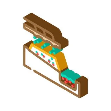 Removing copper from oxide ore isometric icon vector illustration Stock Illustration