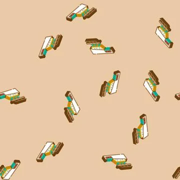Removing copper from oxide ore isometric icon seamless pattern Stock Illustration