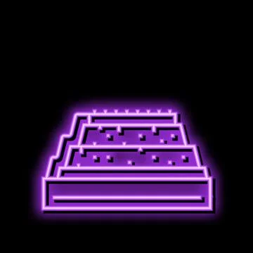 Removing copper from oxide ore neon glow icon illustration Stock Illustration
