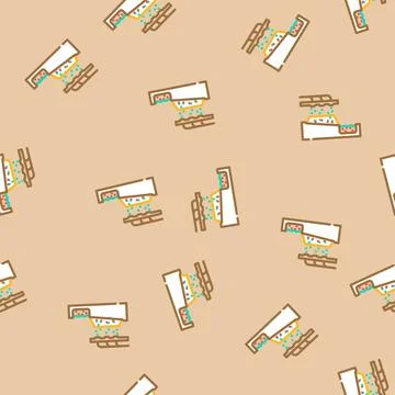 Removing copper from oxide ore vector seamless pattern Stock Illustration