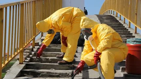 Removing of dangerous materials Stock Footage 10872543