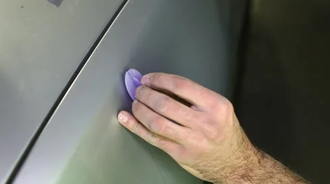 Removing dents without painting Stock Footage 48844160