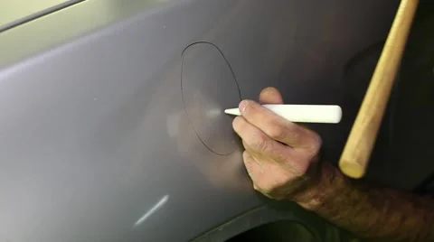 Removing dents without painting Stock Footage 48844183