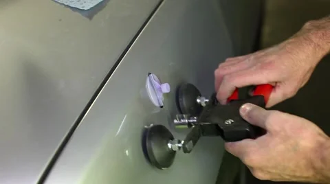 Removing dents without painting 스톡 동영상 48844393