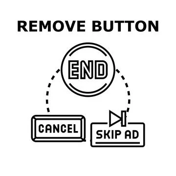 Removing digital content and ending online processes Stock Illustration