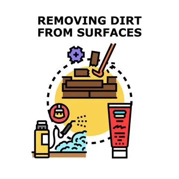 Removing dirt from surfaces vector concept illustration Stock Illustration