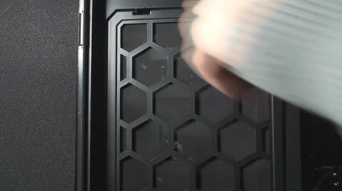 Removing The Dust Panel From A PC Stock Footage 36296726