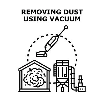 Removing dust using industrial vacuum cleaning system Stock Illustration