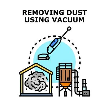 Removing dust using industrial vacuum cleaning system Stock Illustration