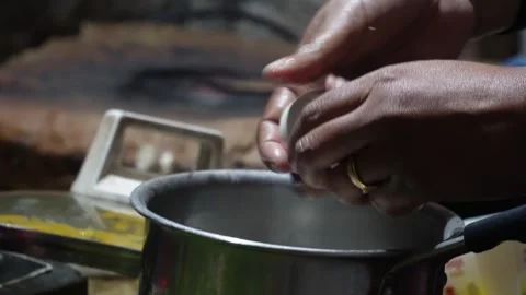 Removing the eggshell Stock Footage 326311887