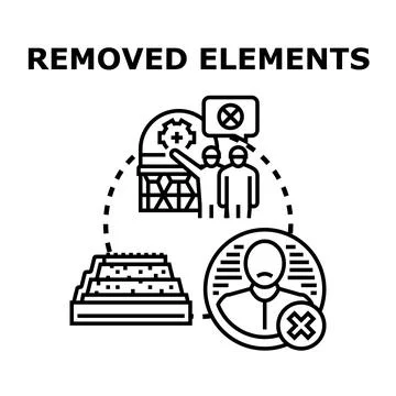 Removing elements and people from a process or project Illustrazione stock