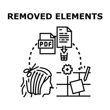 Removing elements concept, editing digital files and hair Stock Illustration