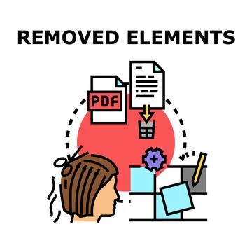 Removing elements concept, editing digital files and hair Stock Illustration