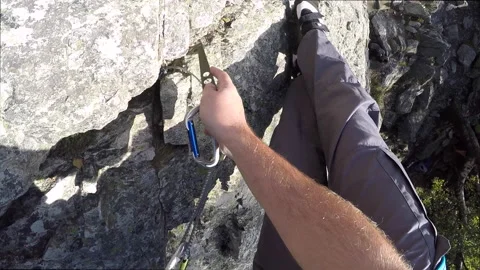 Removing Gear whilst Climbing Stock Footage 160274658
