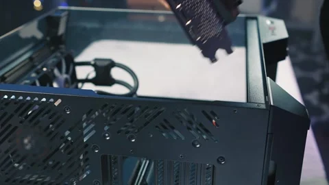 Removing graphics card from desktop computer case Stock Footage 328982792