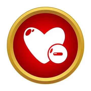 Removing heart icon from a list or collection Stock Illustration