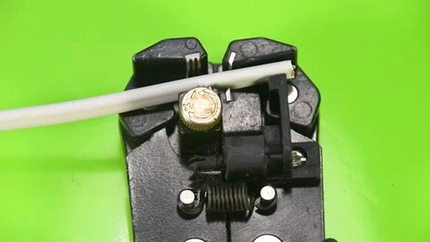 Removing insulation from copper wires. (chroma key) Stock Footage 164995970
