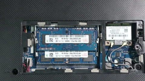 Removing Laptop Memory Stock Footage 57272271