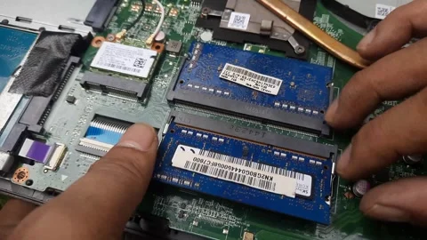 Removing the laptop memory RAM Stock Footage 270958122