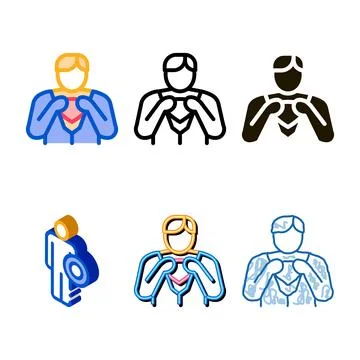 Removing mask from hero forms icon vector outline Illustrazione stock