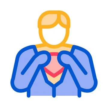 Removing Mask from Hero Icon Vector Outline Illustration Stock-Illustration