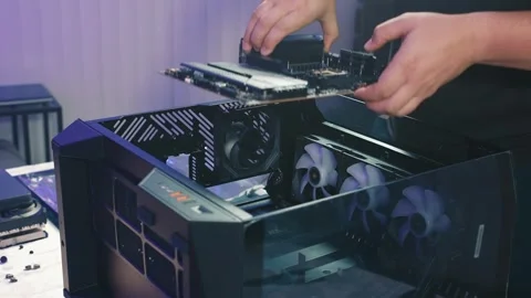Removing motherboard from computer case Stock Footage 328985171