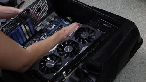 Removing motherboard in PC computer case, time lapse Stock Footage 321934658