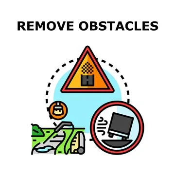 Removing obstacles concept clearing way for progress 스톡 일러스트