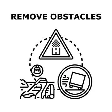 Removing obstacles concept clearing way for progress Stock Illustration