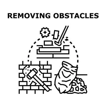 Removing obstacles concept solution problem solving progress 스톡 일러스트