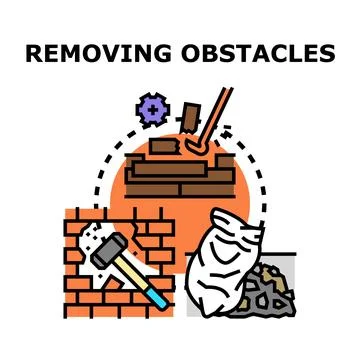 Removing obstacles concept solution problem solving progress Stockillustratie
