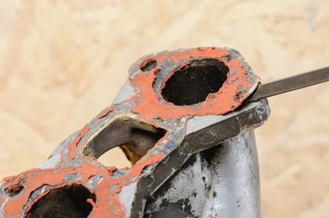 Removing old gasket Stock Photos